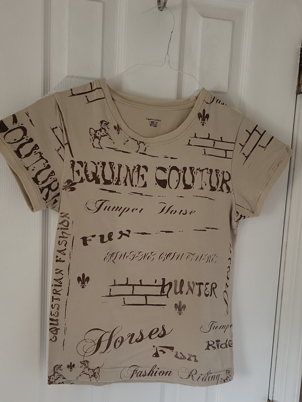 Equine Couture Beige Graphic Short Sleeve Tee